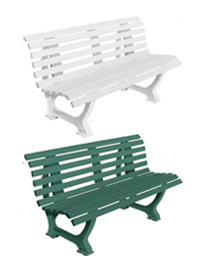 Courtsider Deluxe Bench in White or Green